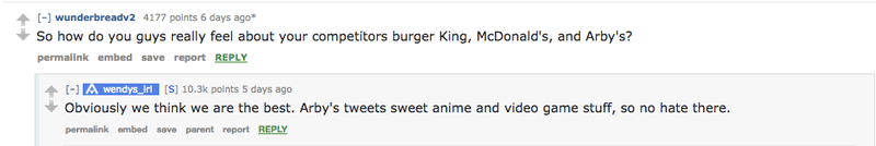 Illustration for article titled Wendy's did a Reddit AMA, trashes McDonald's some more